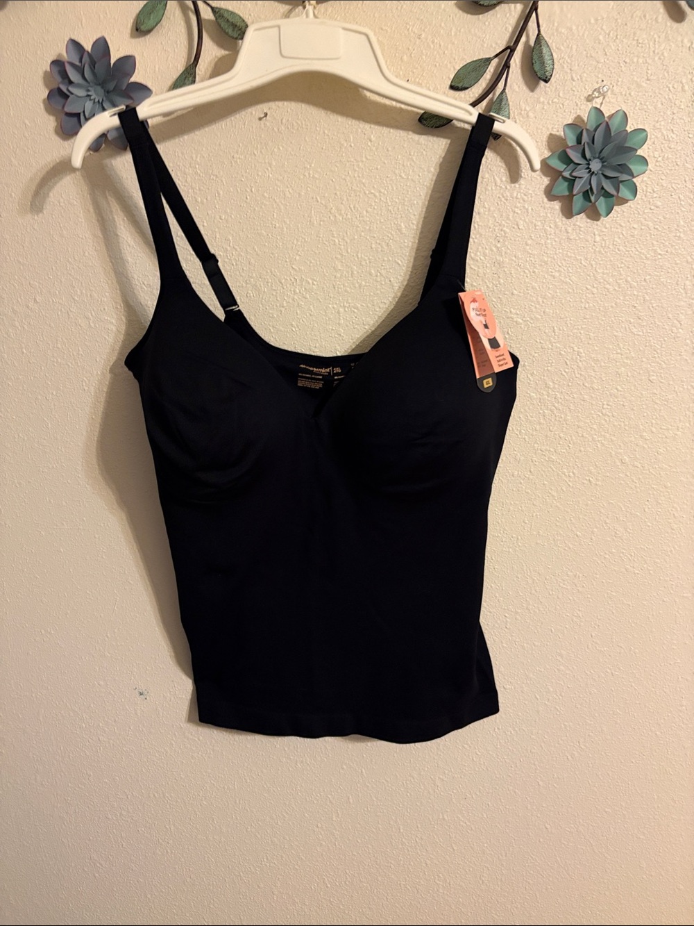 Shapermint Black Seamless Camisole with Built-In Support